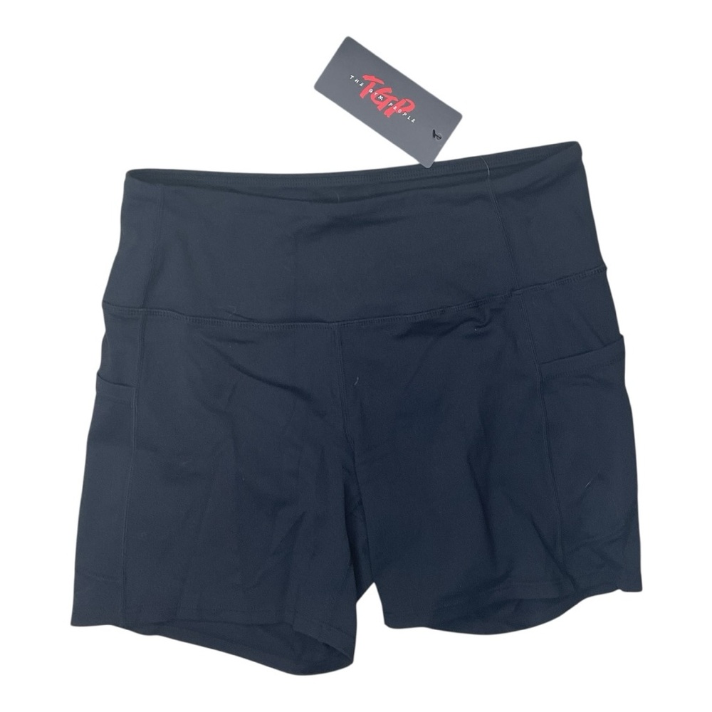 The Gym People High Waist Athletic Shorts Black Stretch Size L NWT
